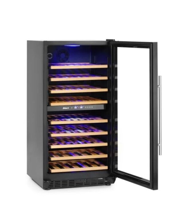 Wijnkoelkast | 2 Zones | +5 tot +22 graden | 72 flessen | (H)122,5x(B)60,5x(D)59,5cm