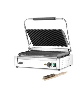 Hendi Contactgrill Panini XL | Geribbeld | 2,7kW | (H)21cmx(B)41,5cmx(D)54,8cm