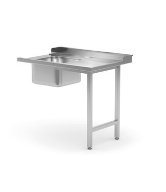Hendi RVS Aanvoertafel voor Doorschuifvaatwasser - Rechts - (H)85x(B)120x(D)70