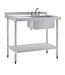 Vogue RVS tafel met spoelbak rechts Vogue | 120cm