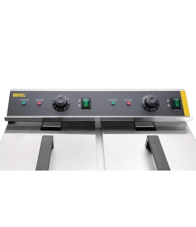 Friteuse Buffalo | 2x7,5L | 2x 3kW | Inductie | met aftapkraan