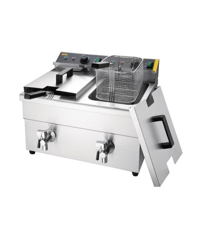 Friteuse Buffalo | 2x7,5L | 2x 3kW | Inductie | met aftapkraan