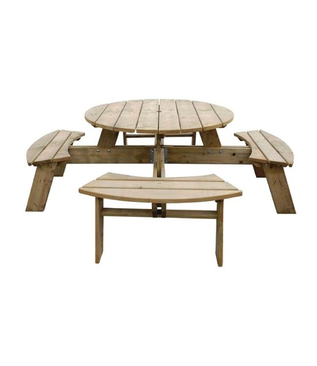 Rowlinson Picknicktafel | Hout | Rond | 8 personen