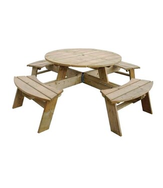 Rowlinson Picknicktafel | Hout | Rond | 8 personen