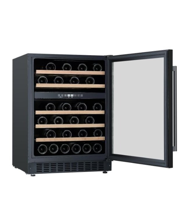 Wijnklimaatkast | Dubbele zone | +5 tot +22 graden | 46 flessen | (H)82,5x(B)59,5x(D)57cm