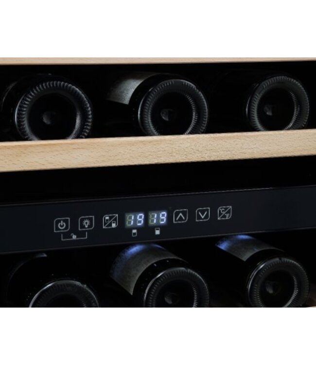 Wijnklimaatkast | Dubbele zone | +5 tot +22 graden | 46 flessen | (H)82,5x(B)59,5x(D)57cm