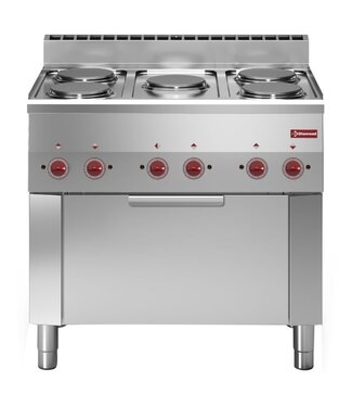 Diamond Elektrisch fornuis | Diamond Pro 600 | 5x 2kW | incl elektrische oven | (B)90x(D)60x(H)85/97cm