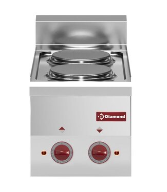 Diamond Elektrisch fornuis | Diamond Pro 600 | 2x 2kW | (B)30x(D)60x(H)28/40cm