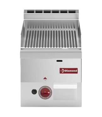 Diamond Bakplaat | Diamond Pro 600 | gas | gegroefde plaat | (B)30x(D)60x(H)28/40cm