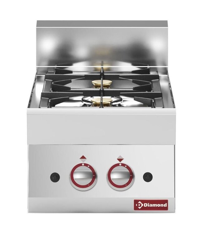 Gasfornuis | Diamond Alpha 650 | 1x 3,6kW en 1x 5kW | (B)40x(D)65x(H)28/38cm