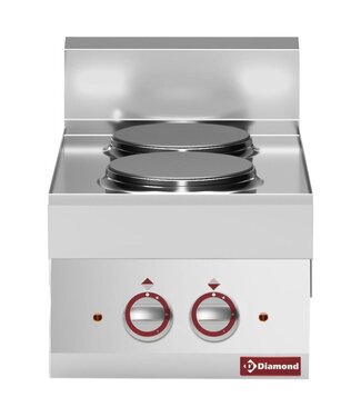 Diamond Elektrisch fornuis | Diamond Alpha 650 | 2x 2,4kW | (B)40x(D)65x(H)28/38cm