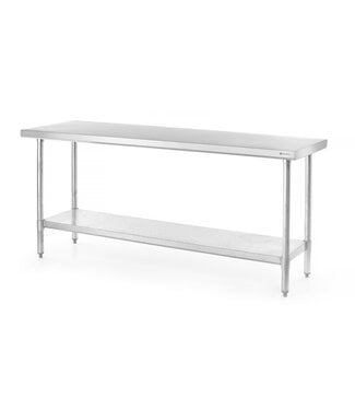 Werktafel RVS met onderschap | Flat-pack | (B)180x(D)60x(H)88cm