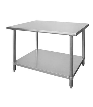 Werktafel RVS met onderschap | Flat-pack | (B)160x(D)60x(H)88cm