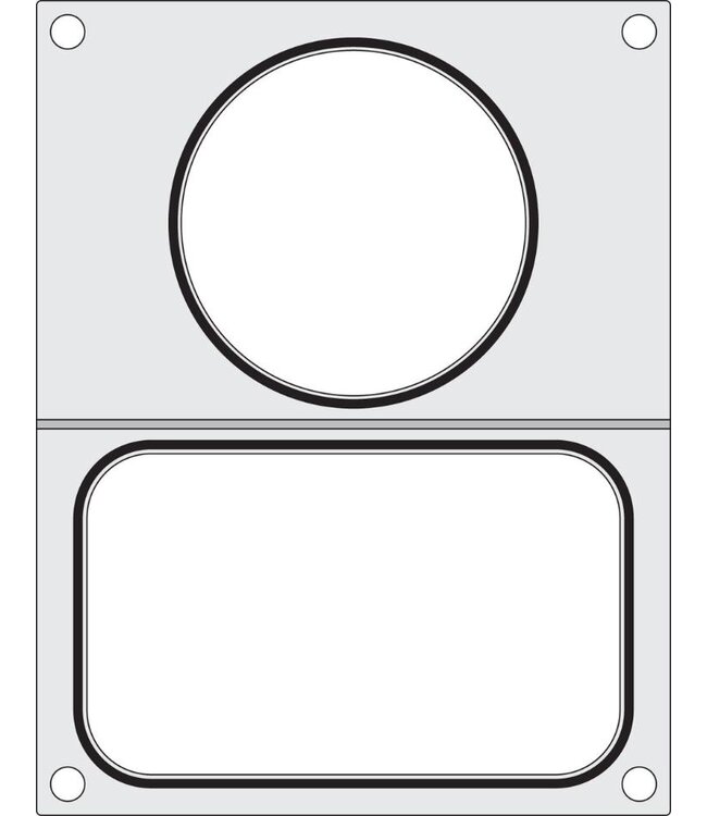 Sealframe matrix voor de Traysealer Compact | 1x 178x113mm, 1x ø115mm