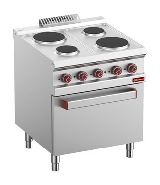 Diamond Elektrisch fornuis | Diamond Optima 700 | 2x 1,5kW en 2x 2,6kW | incl elektrische oven | (B)70x(D)70/73x(H)85/92cm