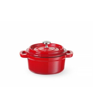 Braadpan gietijzer - rood - 0,27 liter