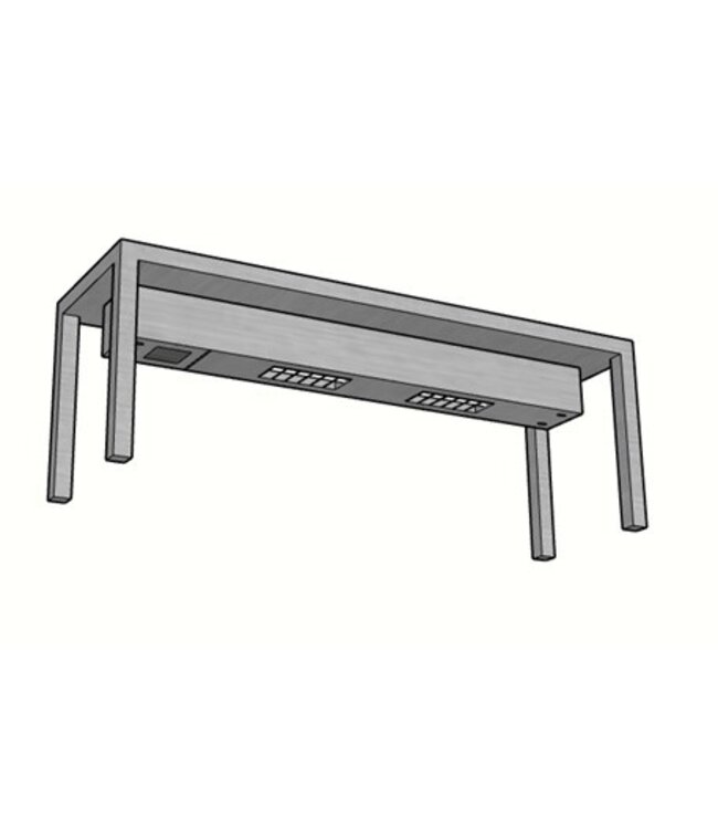 RVS verwarmde etagère 1 niveau | Breedte 550-2200mm | Diepte 300mm | Hoogte 350mm | 6 opties