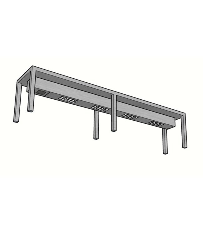 RVS verwarmde etagère 1 niveau | Breedte 550-2200mm | Diepte 300mm | Hoogte 350mm | 6 opties