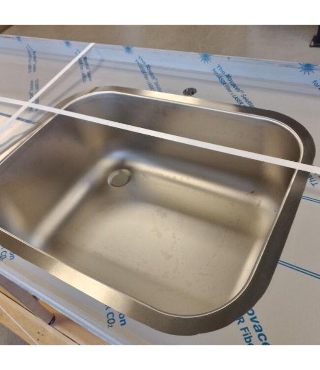 Occasion: RVS Spoeltafel | spoelbak rechts | (B)340x(D)60x(H)100cm