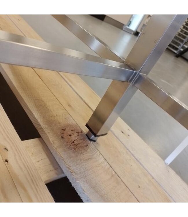 Occasion: RVS Spoeltafel | spoelbak rechts | (B)340x(D)60x(H)100cm