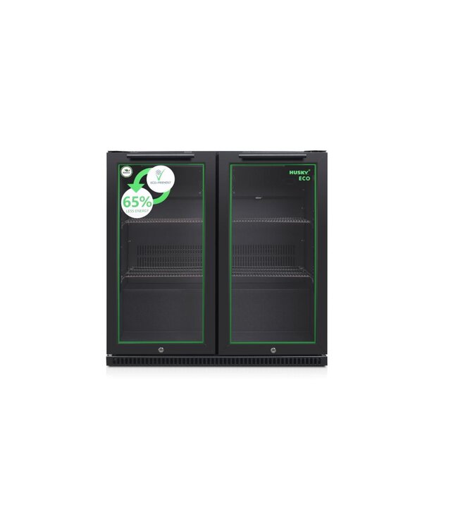 Barkoeling Horeca ECO | 2 klapdeuren | Zwart | 218L | (H)86,5x(B)86,6x(D)52