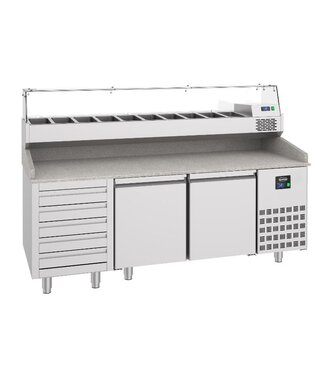 Combisteel Pizzawerkbank | 2 deurs en 5 lades | Pro Line | (H)108x(B)210x(D)80