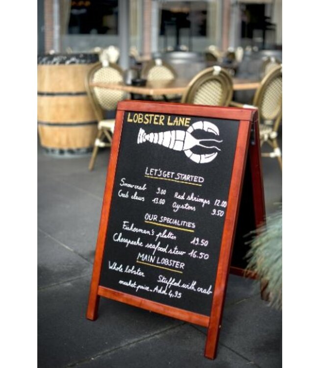 Stoepbord DELUXE | Mahonie | 55x85cm