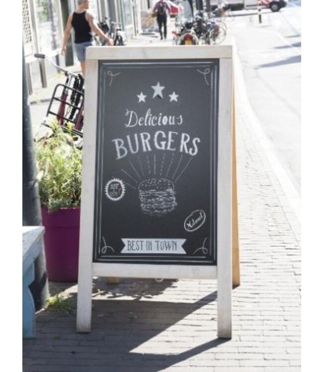 Stoepbord DELUXE | Beuk | 70x135cm