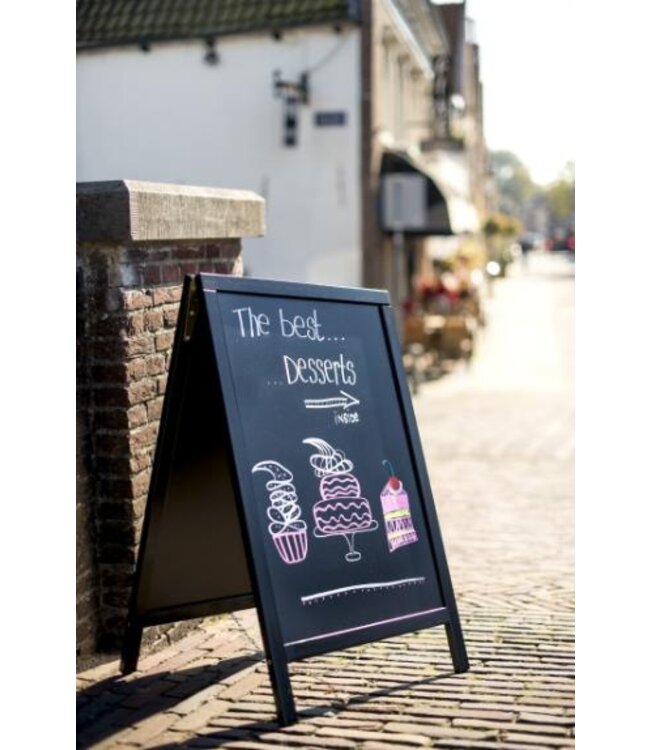 Stoepbord WOODY | Zwart | 54,5x85cm