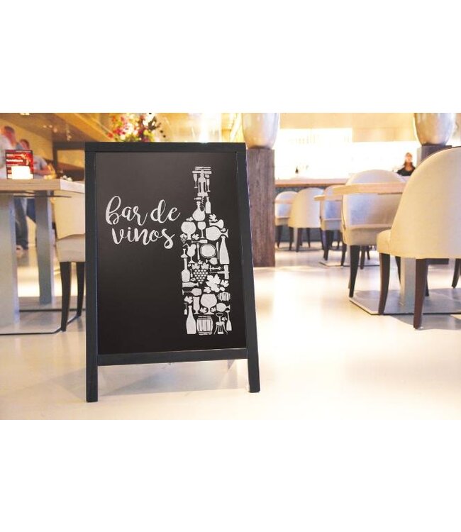 Stoepbord WOODY | Zwart | 54,5x85cm