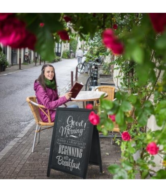 Stoepbord WOODY | Zwart | 54,5x85cm