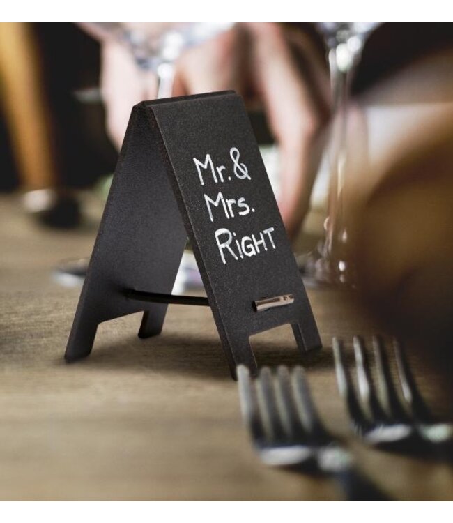 Mini klapbord krijtbord | Dubbelzijdig | 8,5x5x0,5cm | 5 Stuks