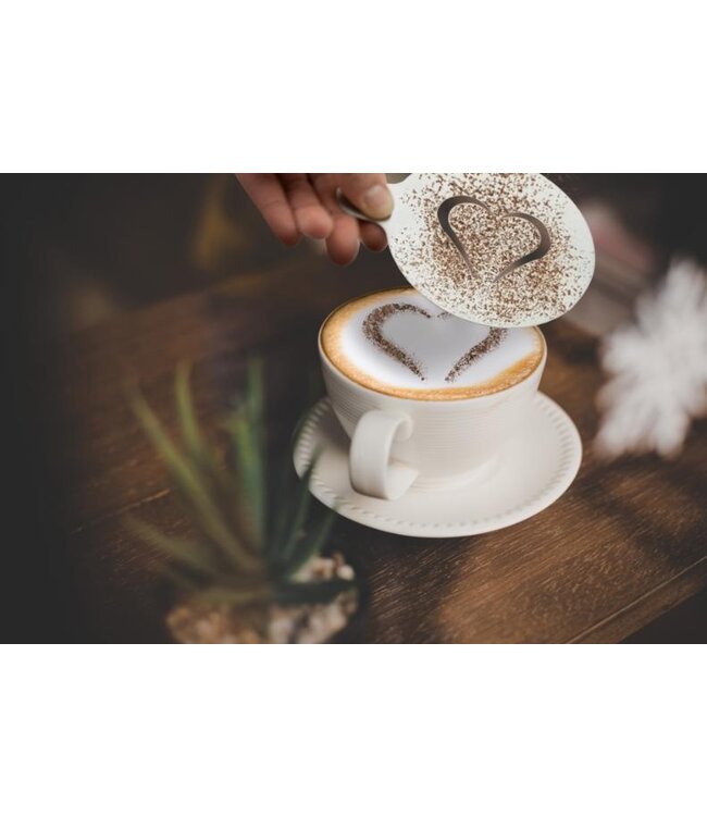 Koffie sjablonen | Hart/Smiley set | RVS | Herbruikbaar
