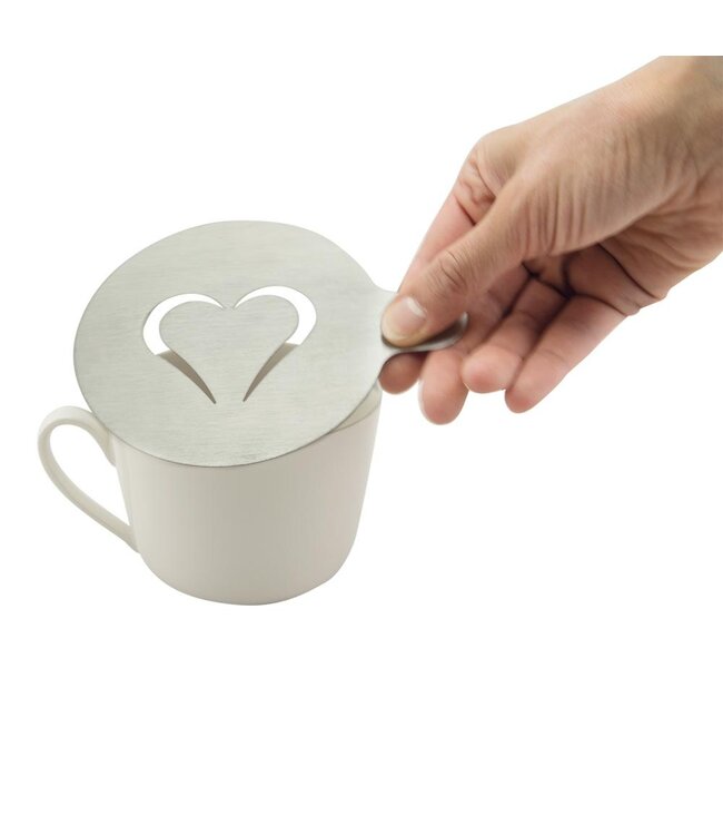Koffie sjablonen | Hart/Smiley set | RVS | Herbruikbaar