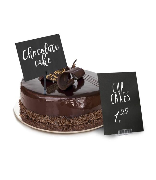 Krijtbord tag | A6 | 20 stuks | Incl. 2 houders, 4 prikkers en krijtstift