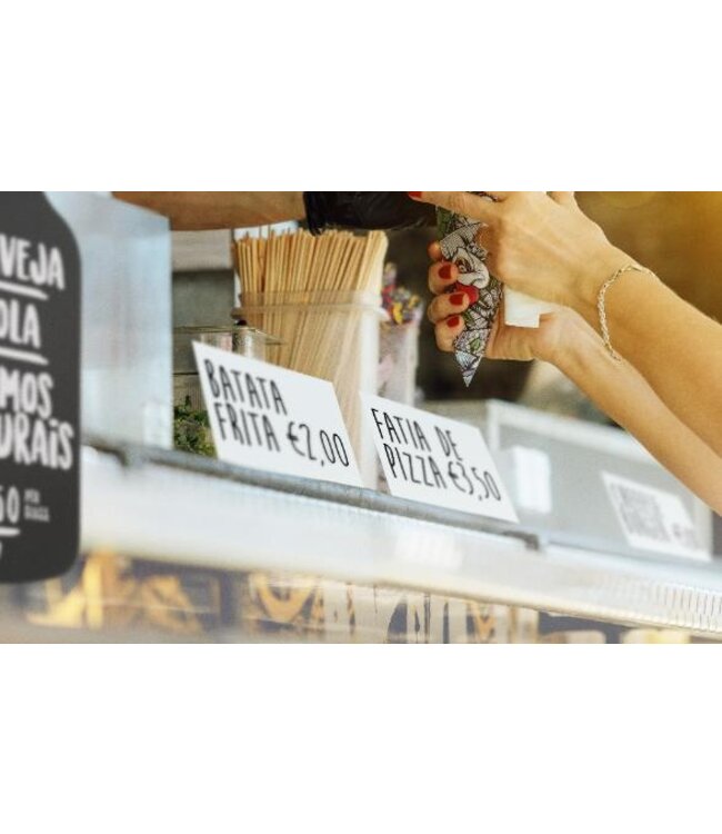 Krijtbord tag | A7 | 20 stuks | Incl. 2 houders, 4 prikkers en krijtstift