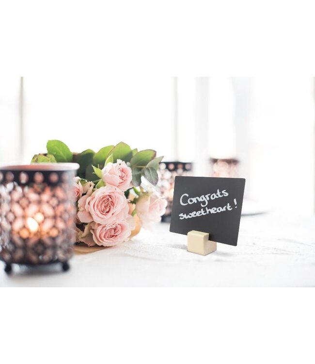 Krijtbordhouder voor prijskaartjes | Hout | 6 stuks | Incl. krijtstift