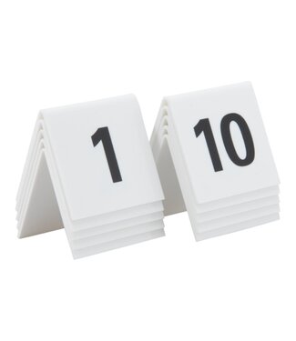 Securit Tafelnummers | 1 tot 10 | Wit kunststof