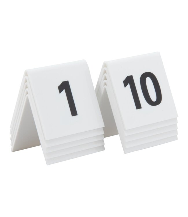 Tafelnummers | 1 tot 10 | Wit kunststof