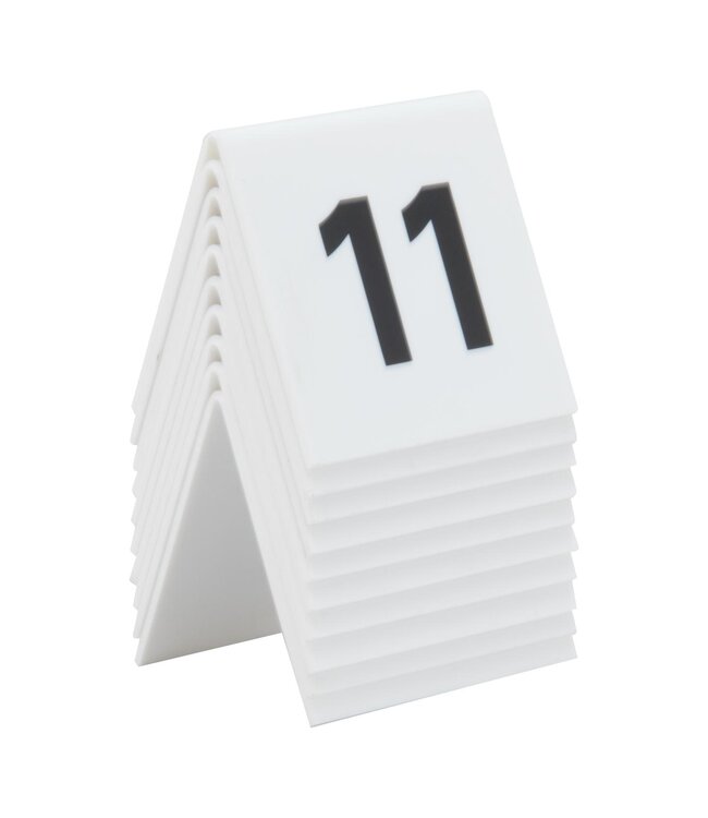 Tafelnummers | 11 tot 20 | Wit kunststof