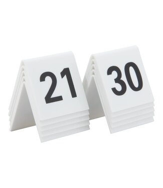 Securit Tafelnummers | 21 tot 30 | Wit kunststof