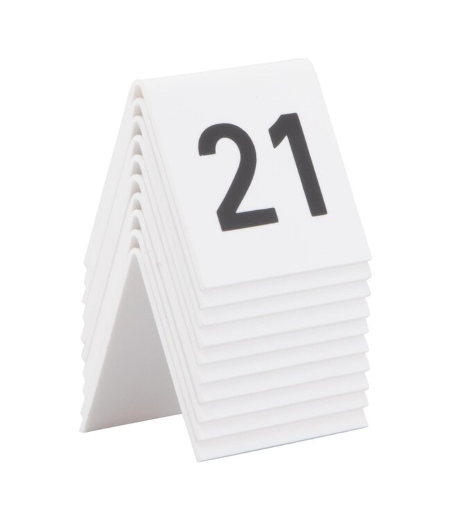 Tafelnummers | 21 tot 30 | Wit kunststof