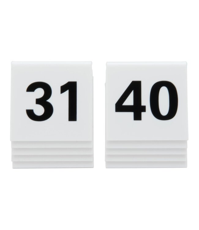 Tafelnummers | 31 tot 40 | Wit kunststof