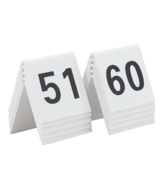 Securit Tafelnummers | 51 tot 60 | Wit kunststof