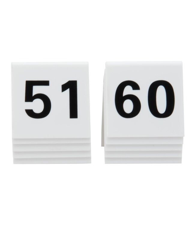 Tafelnummers | 51 tot 60 | Wit kunststof
