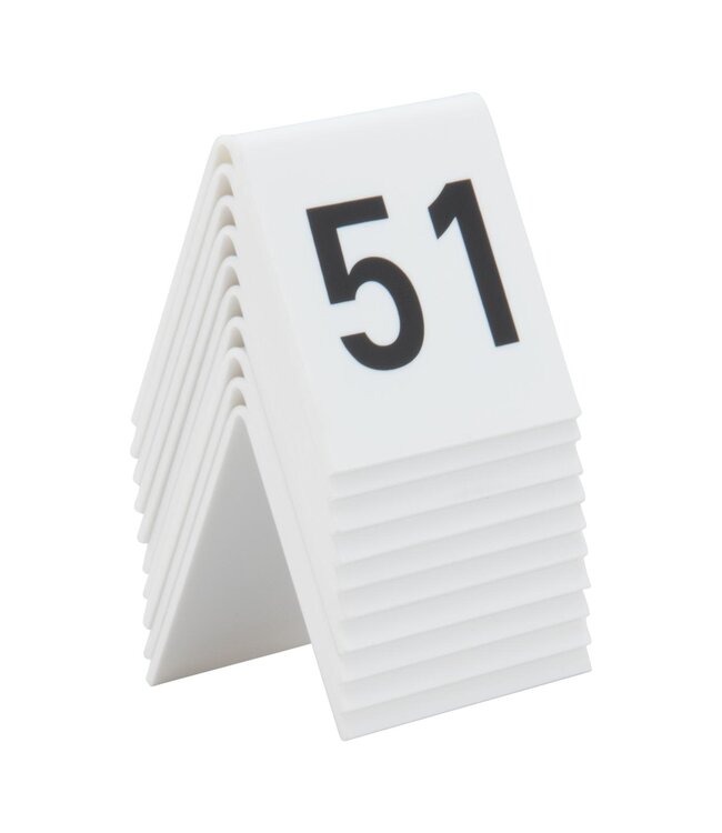 Tafelnummers | 51 tot 60 | Wit kunststof