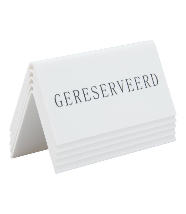 Gereserveerd bordje | Wit | 5 stuks | 10x5x4,5cm