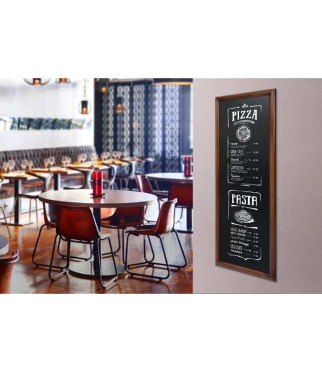 Muurkrijtbord Long | Donkerbruin | 150x56x2cm