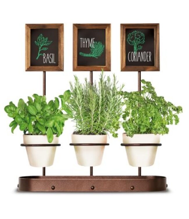 Wijnflessen display | Voor 3 flessen | met krijtbord | 44,2x39x11,3cm