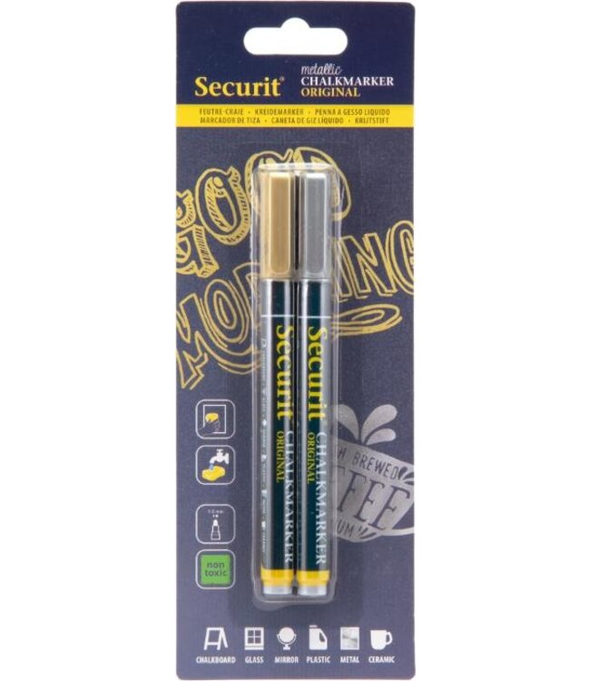 Krijtstiften set | Goud/zilver | 2 stuks | 1-2mm